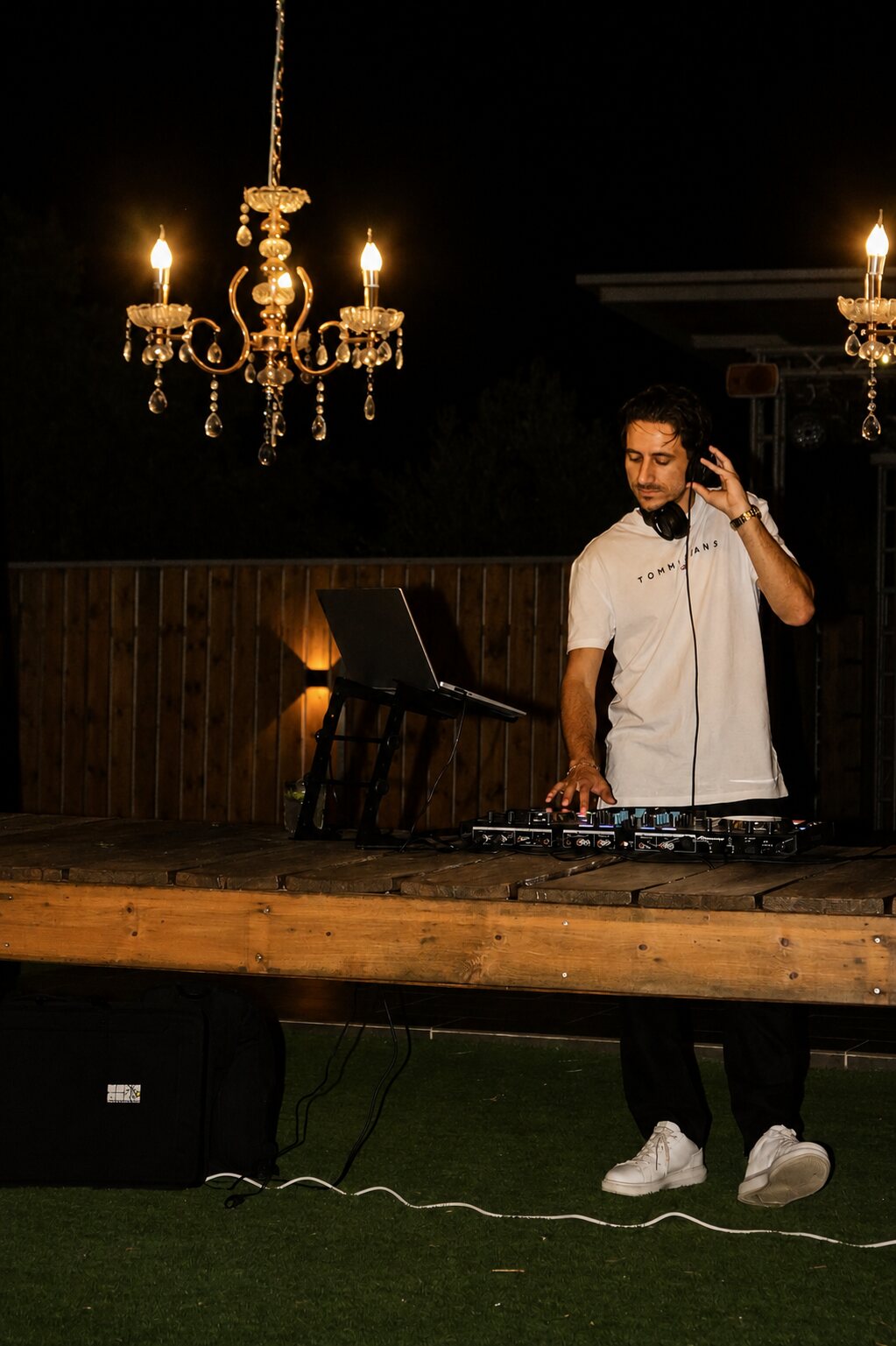 DJ Vrontis performing at an outdoor event